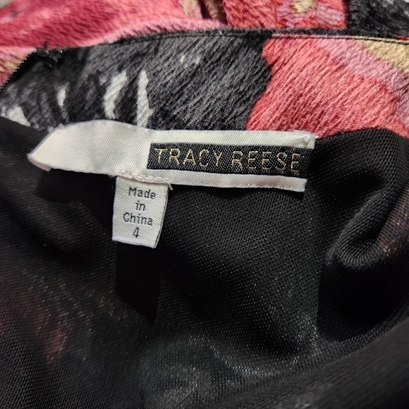 TRACY Reese Anthropology Floral Ruched Silk Sheath Dress Size: 4 - Picture 12 of 14